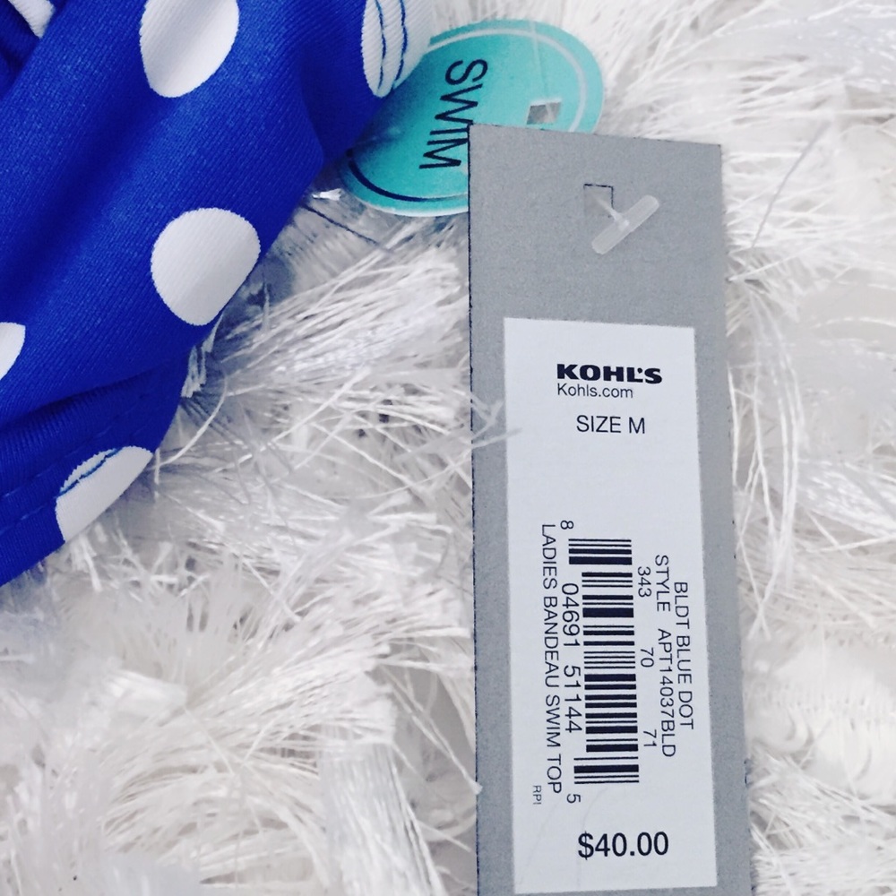 Apt 9 NWT Blue Polka Dot Medium Bikini - Picture 6 of 6